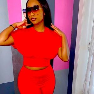 Red open mini jumpsuit ❤️